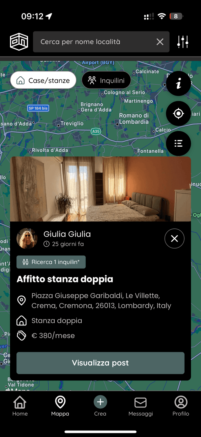 Rumix screenshot: Dark Map screen